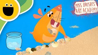Making a Beach Collage | Miss Brushes Art Academy (Sesame Studios)