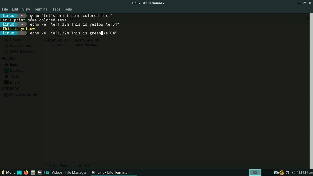Print colored output in linux terminal - YouTube