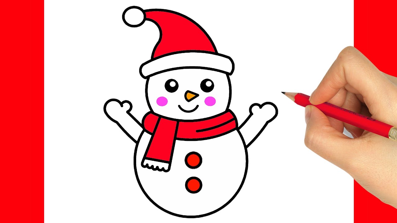 Comment dessiner un bonhomme de neige - YouTube