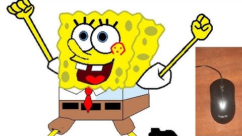 How to draw spongebob square pants ms paint using mouse