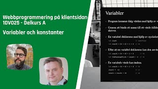 1DV025 - Variabler och konstanter