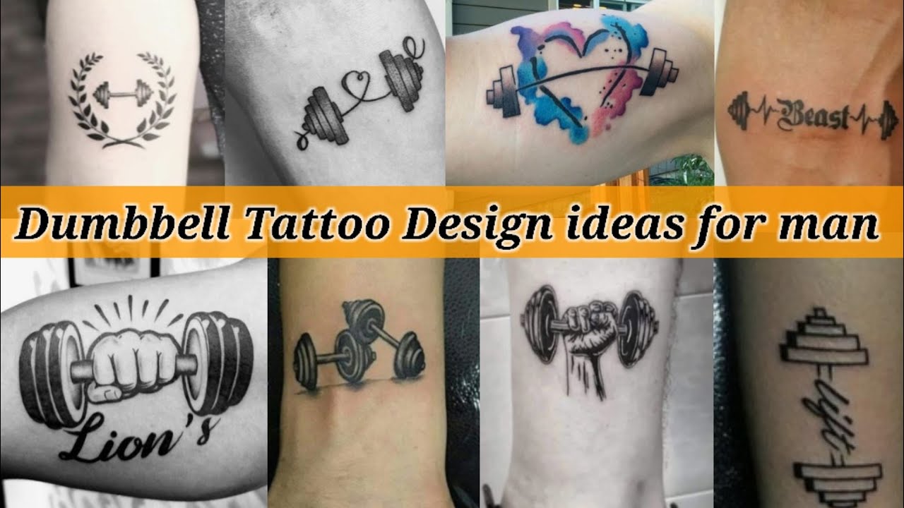 Gym tattoo / dumbbell tattoo / hand tattoo / hand tattoo for boys - YouTube