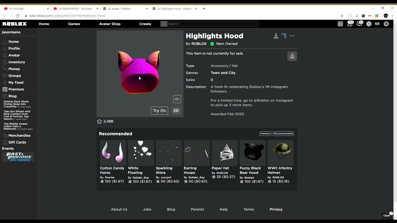 Highlights Hood in 2023  Create an avatar, Roblox, Coding