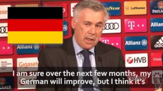 Ancelotti shows off language skills at Bayern