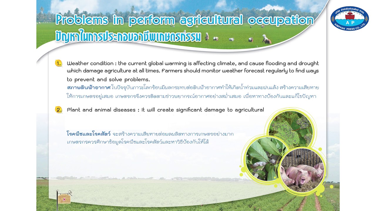 Problems in perform agricultural occupation : ปัญหาในการประกอบอาชีพเกษตรกรรม