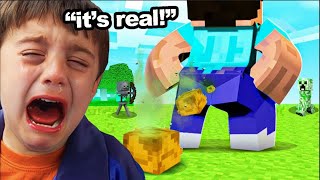 minecraft kid thinks Minecraft is REAL...