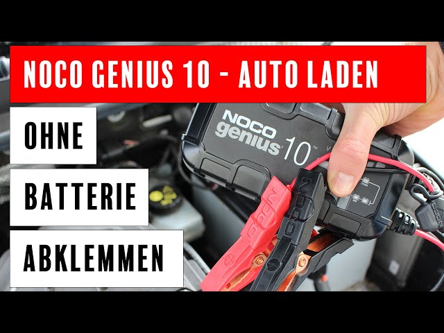 Autobatterie laden mit Ladegerät ohne Ausbau - NOCO GENIUS 10 - 8 einfachen  Schritte 