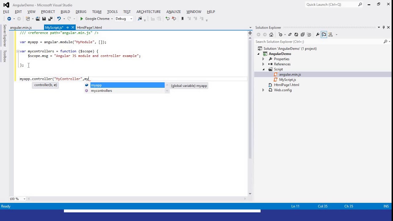 Part 2 - Module and Controller in Angular JS - YouTube