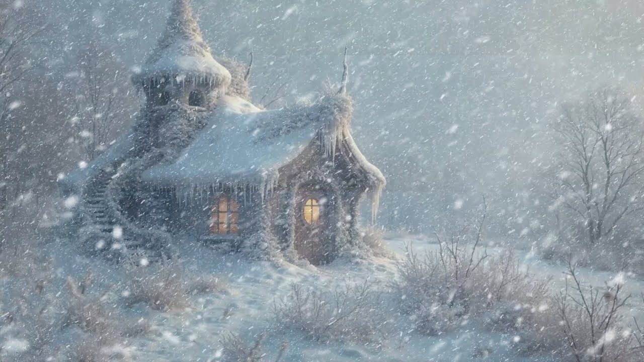 Cozy Cabin in a Winter Blizzard | Howling Winds & Snowstorm Sounds for ...