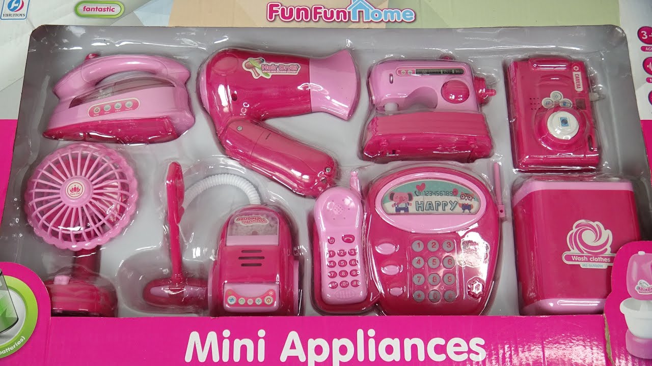 Satisfying with Unboxing Home Mini Appliances! Telephone, Fan,Washing machine, Iron,Vacuum cleaner