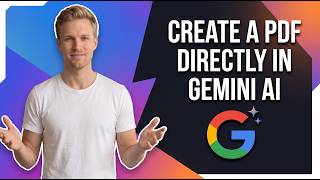 How To Create A PDF Document Directly In Gemini AI (Effective Way)