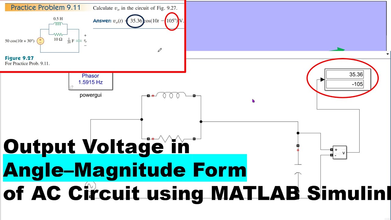 Output Voltage in Angle–Magnitude Form of AC Circuit using MATLAB ...