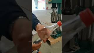 Alcohol drink wine glass bottle aluminum cap ROPP sealing machine testing video