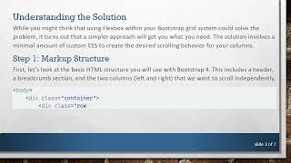 Creating Independently Scrollable Columns with Bootstrap 4