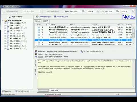 Infinistream Email Mining demostration by Netis Technologies