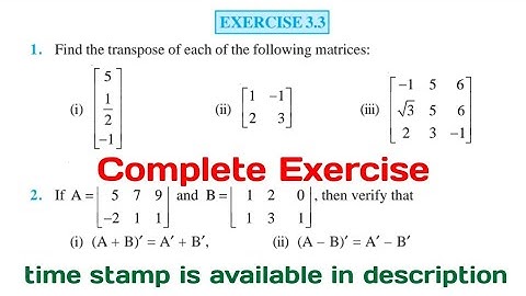 Ex 3.3 class 12 maths ncert Matrices Q1 to Q12