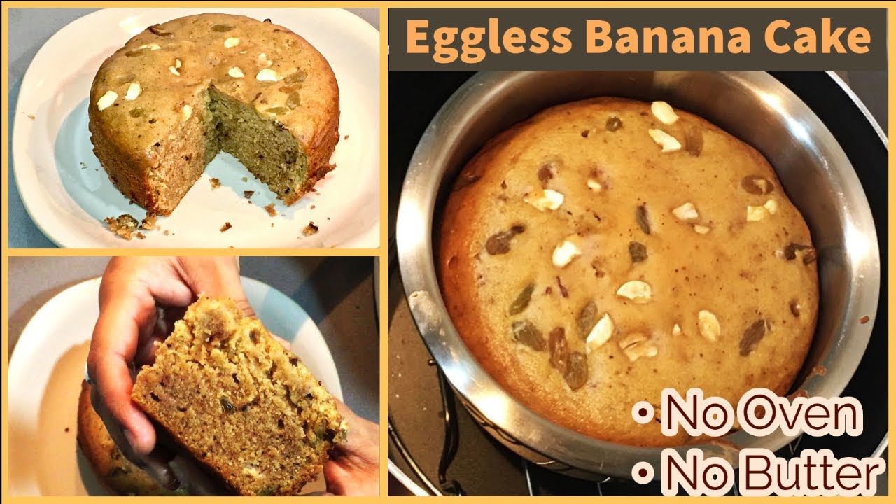 Banana Cake | Eggless Banana Cake Without Butter Paper, Cream, Condensed Milk, Butter, Curd | Shradip