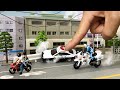 【トミカコマ撮り】スピード違反取締逃走！！白バイ猛追跡！！！パトカークラッシュ！！【働く車】