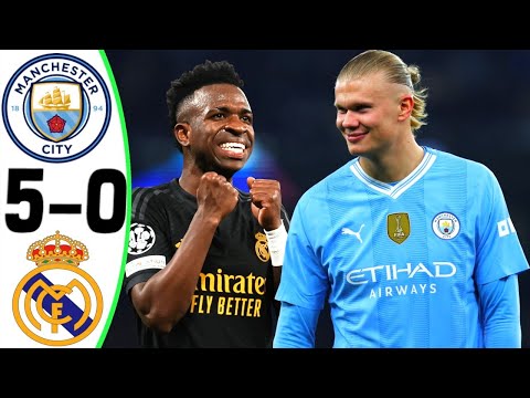 Manchester City vs Real Madrid 5-0 - All Goals and Highlights - 2024 