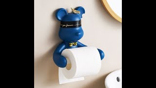Reçine Bear Modeli Banyo Rulo Kağıt Tutucu Soyut Doku Tutucu Ev Dekor Aksesuarları Nordic Stil Moda