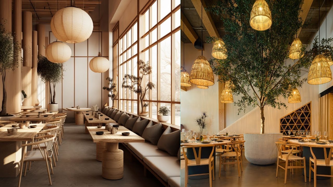 TOP 50 Wood interior design for restaurant. - YouTube