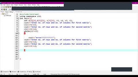 Matrix Multiplication Program 2d Array in C++  part I