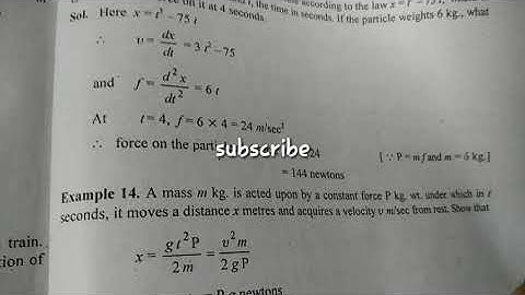 sol. of ex. 3.1 || dynamics solution || newton law of motion