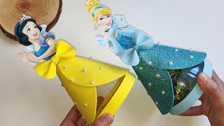 Lembrancinha para festa princesas Disney - Usando garrafa pet