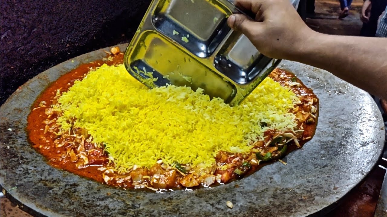 TAWA PULAO MAKING | Roadside Cooking Skills | Indian Street Food | Aamchi Mumbai