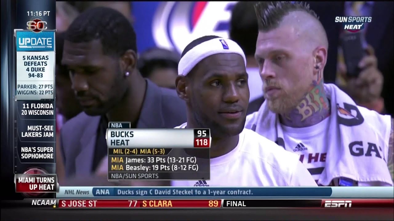 November 12, 2013 - ESPN - Game 08 Miami Heat Vs Milwaukee ...