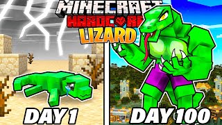 I Survived 100 Days as a LIZARD in HARDCORE Minecraft!