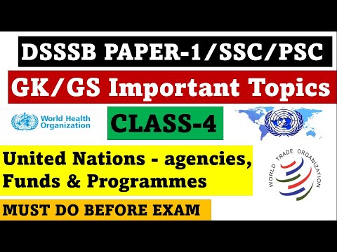 DSSSB PAPER-1 GS/GK PREPARATION || PGT/TGT/PRT || UNITED NATIONS(UN) - ORGANIZATION U0026 PROG.||Class-4