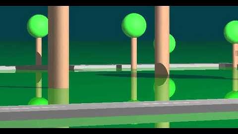 RayTracing animated camera - road
