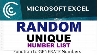 Excel - Generate Random Numbers, No Repeats (No Duplicates), Unique List