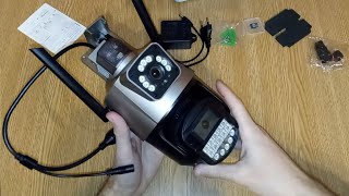 Cool PTZ Wifi camera with two lenses and a flashing light. Anbiux P15Q. Full review.