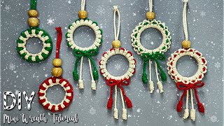 DIY Mini Wreath Tutorial | Macrame wreath Ornament Using Lark's Head Knot