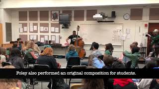 Xavier Foley performs for Vancouver Public Schools students