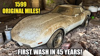 : First Wash in 45 Years: BARN FIND Corvette With 1599 Original Miles! | Satisfying Restoration