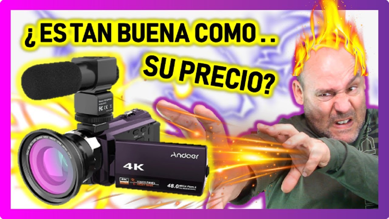 Andoer 4K Ultra HD Handheld DV Cámara de video digital profesional CMOS  Videocámara con lente gran a Andoer Camara de video