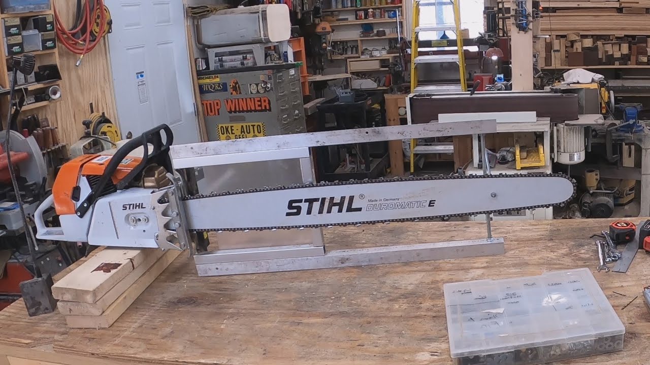 Extending a Granberg chainsaw mill to fit an Stihl MS880 with 48" bar