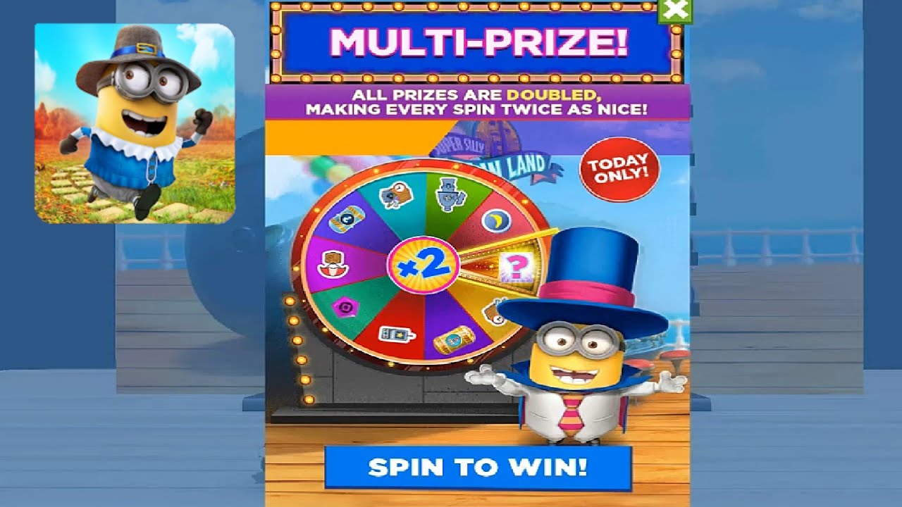 SANTA Minion Rush Prize Wheel SPIN TO WIN MULTI PRIZE fullscreen gameplay walkthrough iOs / android