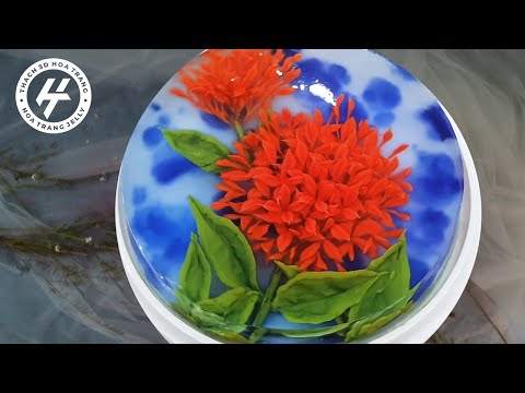 Hướng Dẫn Tỉa Hoa Mẫu Đơn Thạch 3D Hoa Trang ❤ 3D Jelly Cake