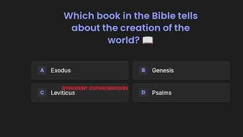 Bible quiz, how well do you know your Bible @OPENHEAVENbyJosephineIgboasokw