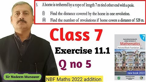 Class 7 Exercise 11.1 Q no 5  ex 11.1 NBF Maths Federal  Text Book Board Sir Nadeem Munawar