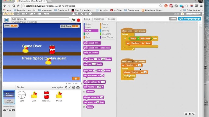 Playing a Game of Tag: Programming in Scratch 2.0 