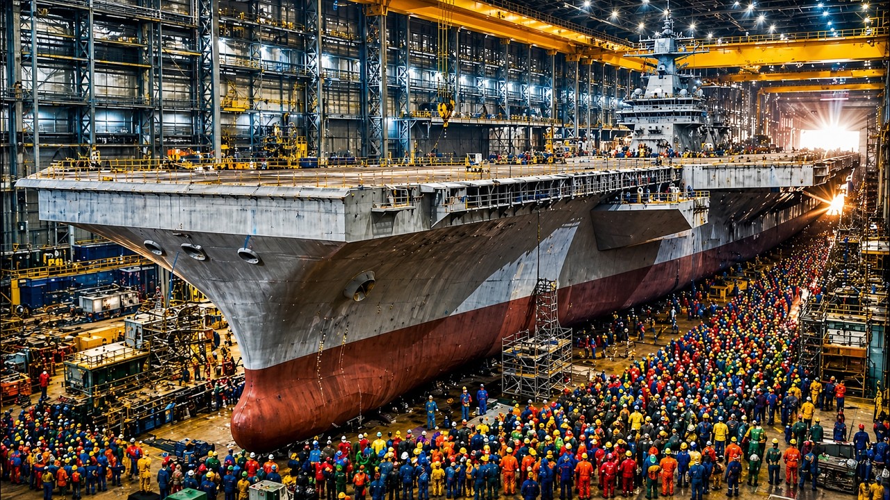 HOW America Builds a $13 BILLION Aircraft CARRIER - YouTube
