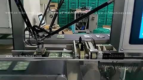 Spider type robot hands high speed bag sorting picking feeding for cartoning machine encasing line