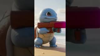 Realistic Squirtel Unleashes Water Gun