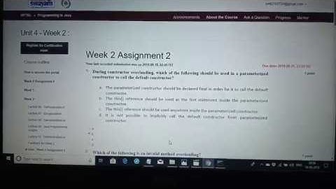 NPTEL #JAVA Assignment 2 week 2