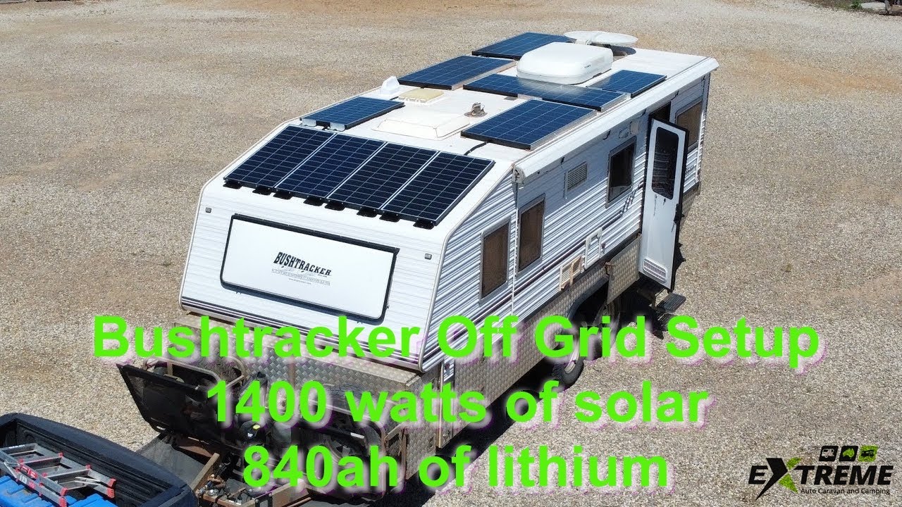 Bushtracker 1400w Solar 840ah lithium runs the Air Conditioner all night microwave coffee